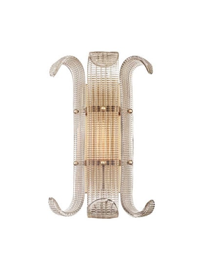 Brasher 1-Light Wall Sconce in Aged Brass.